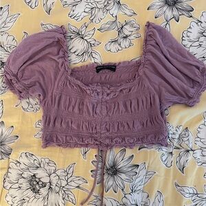Urban Outfitters Purple Smocked Crop Top